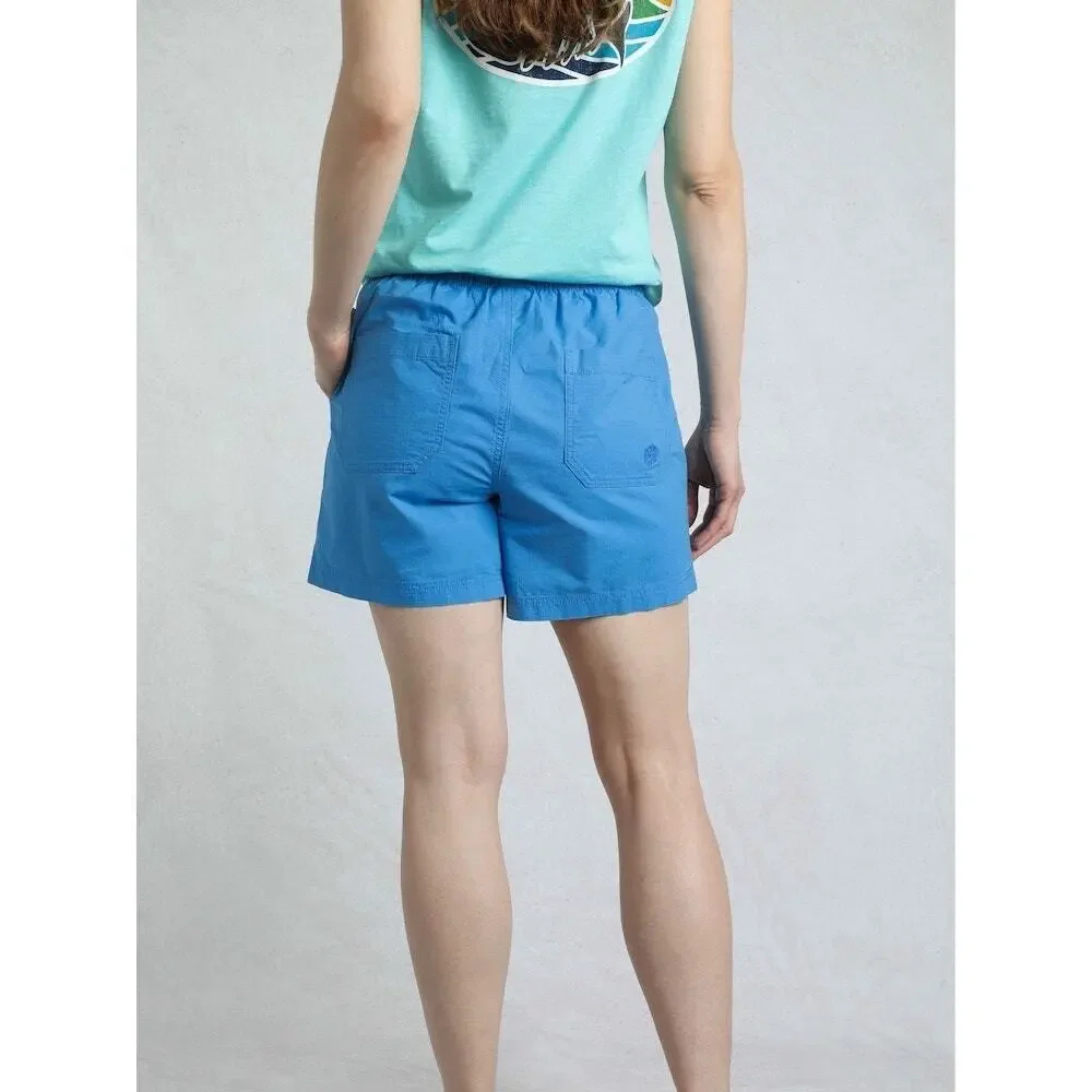 Weird Fish Azure Blue Deeley‎ Ripstop 100% Cotton Outdoor Shorts Size 14 NEW~NWT